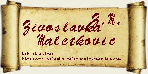 Živoslavka Maletković vizit kartica